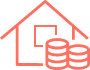 Icon of a house with coins